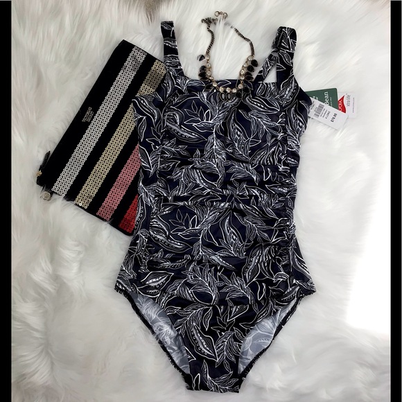 L L Bean Swim Llbean Black Print Onepiece Nwt Swimsuit Poshmark